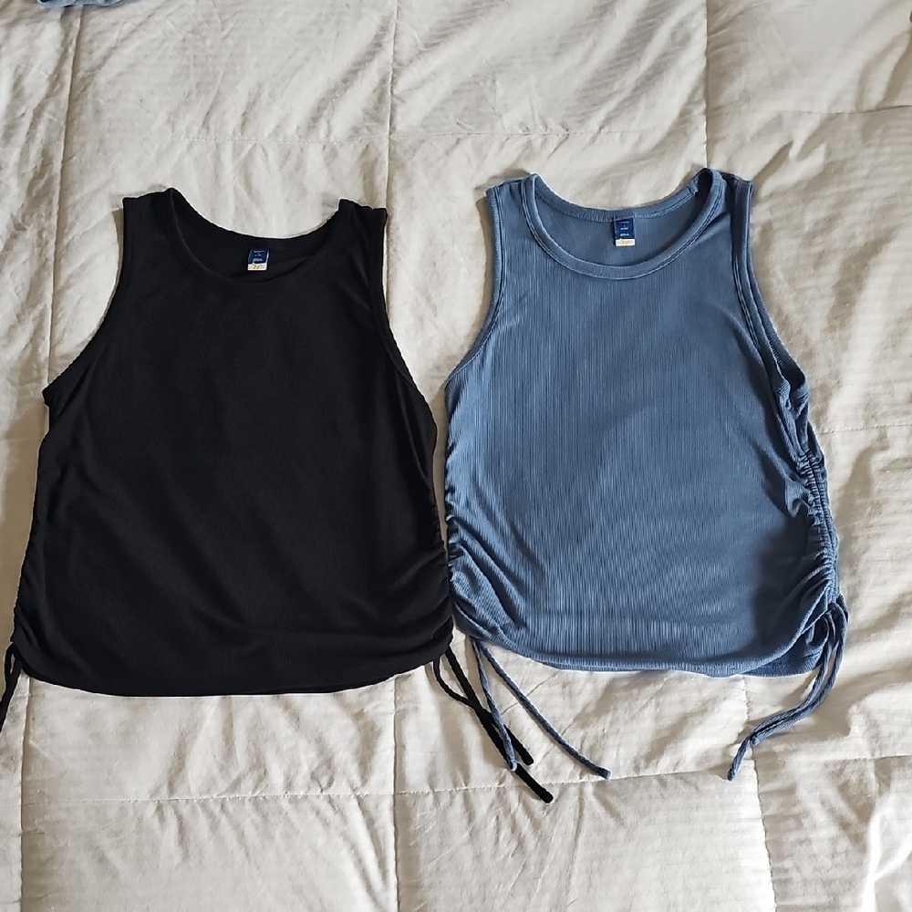 Stylish Women's Black and Blue Tops